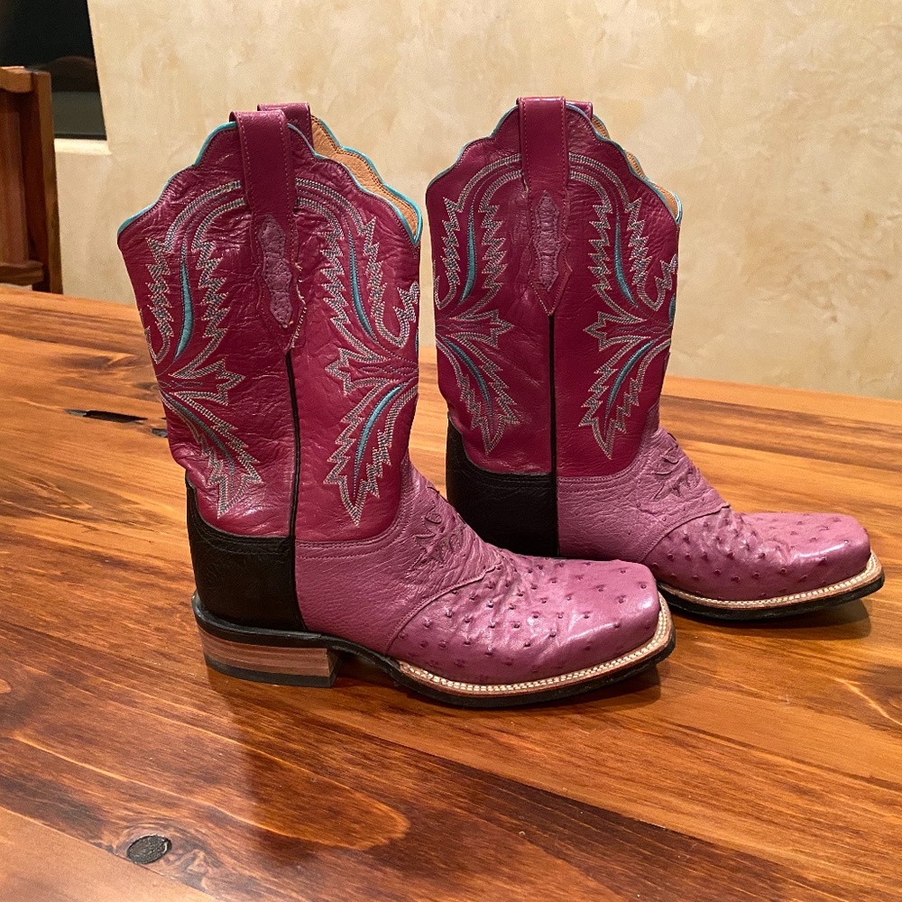 Lucchese Ostrich Western Boot
